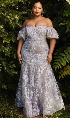 Cinderella Divine CD959C - Embroidered Trumpet Dress