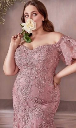 Cinderella Divine CD959C - Embroidered Trumpet Dress