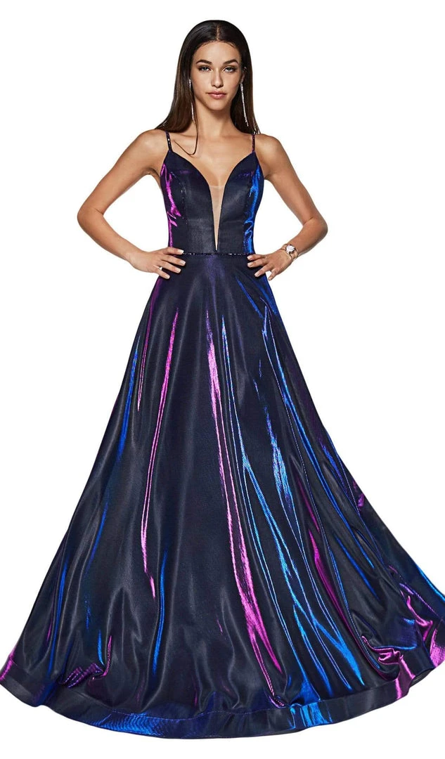 Cinderella Divine - CJ506 Metallic Iridescent Plunging Sweetheart Gown 6 Cinderella Divine - CJ506 Metallic Iridescent Plunging Sweetheart Gown