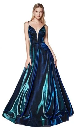 Cinderella Divine - CJ506 Metallic Iridescent Plunging Sweetheart Gown 18 Cinderella Divine - CJ506 Metallic Iridescent Plunging Sweetheart Gown