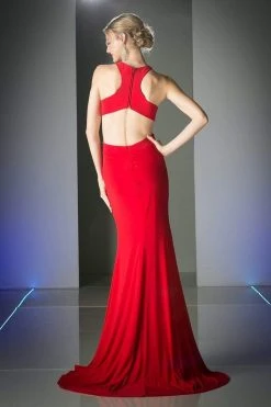 Cinderella Divine - CK66 Jewel Cut-Out Long Sheath Dress