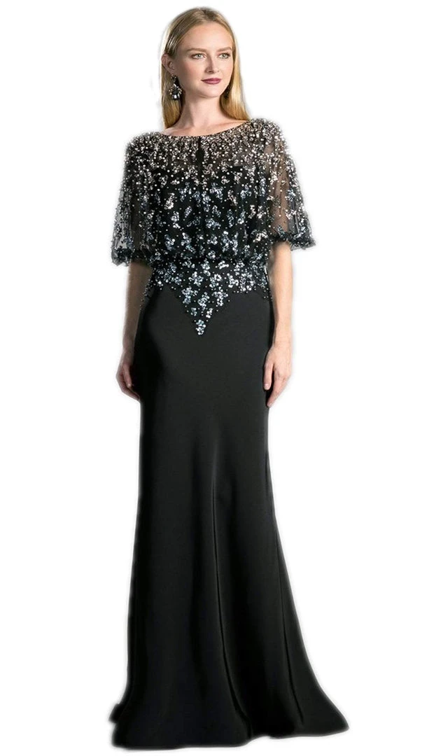 Cinderella Divine - Embellished Bateau Sheath Evening Dress 3 Cinderella Divine - Embellished Bateau Sheath Evening Dress