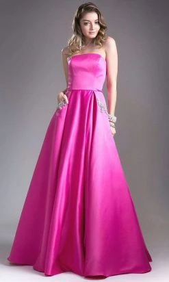 Cinderella Divine - Embellished Strapless A-line Evening Dress