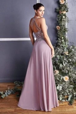 Cinderella Divine - Illusion Jewel Tonal Appliqued Long Evening Gown 17 Cinderella Divine - Illusion Jewel Tonal Appliqued Long Evening Gown