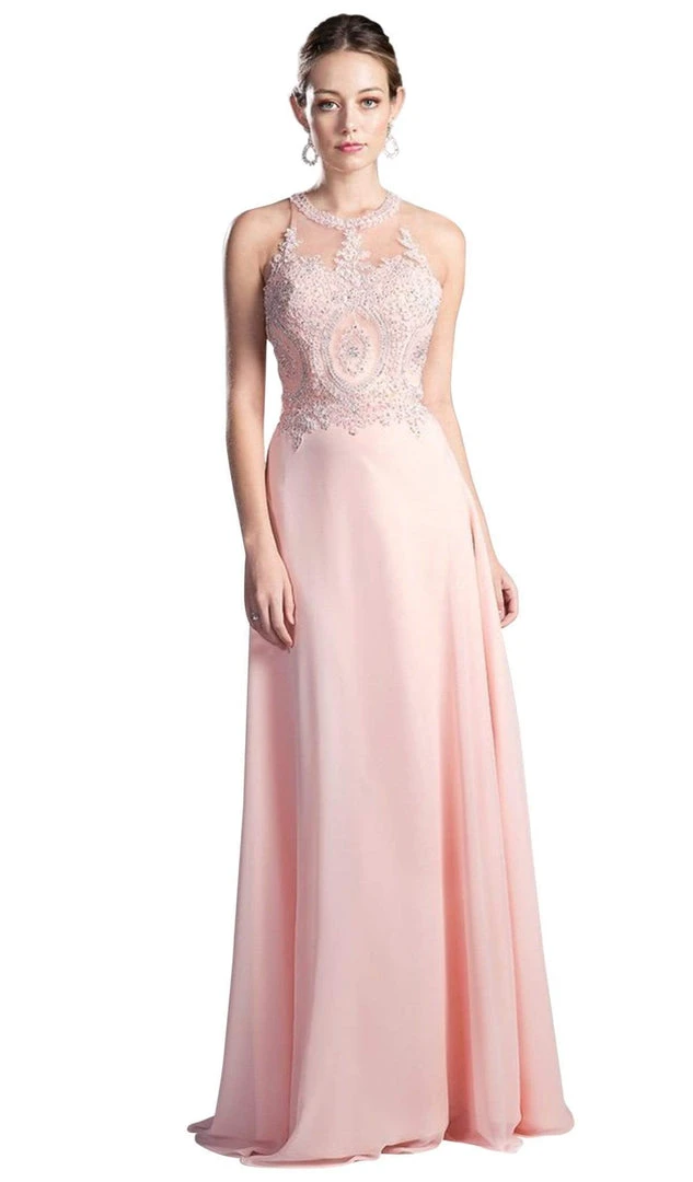 Cinderella Divine - Illusion Jewel Tonal Appliqued Long Evening Gown 4 Cinderella Divine - Illusion Jewel Tonal Appliqued Long Evening Gown