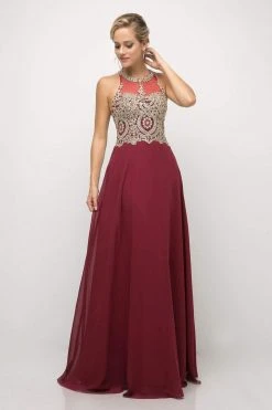 Cinderella Divine - Illusion Jewel Tonal Appliqued Long Evening Gown 13 Cinderella Divine - Illusion Jewel Tonal Appliqued Long Evening Gown