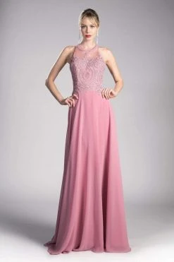 Cinderella Divine - Illusion Jewel Tonal Appliqued Long Evening Gown 18 Cinderella Divine - Illusion Jewel Tonal Appliqued Long Evening Gown