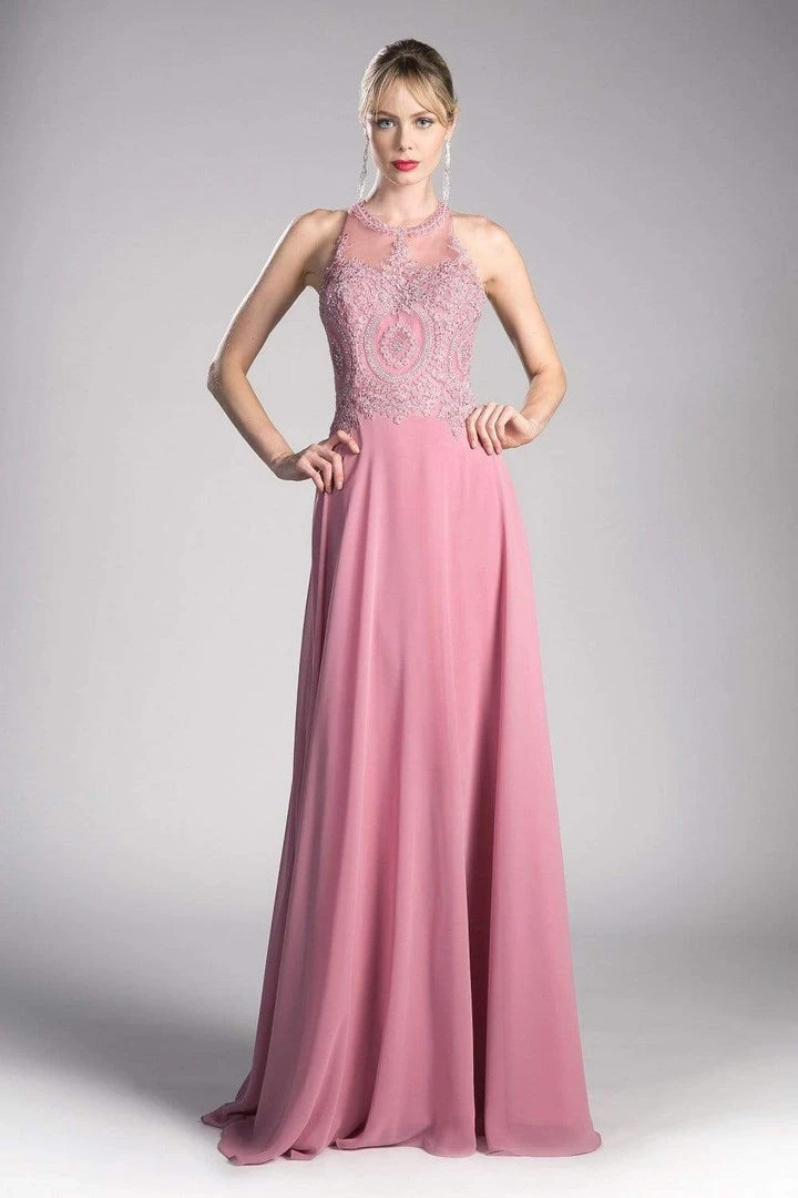 Cinderella Divine - Illusion Jewel Tonal Appliqued Long Evening Gown 10 Cinderella Divine - Illusion Jewel Tonal Appliqued Long Evening Gown