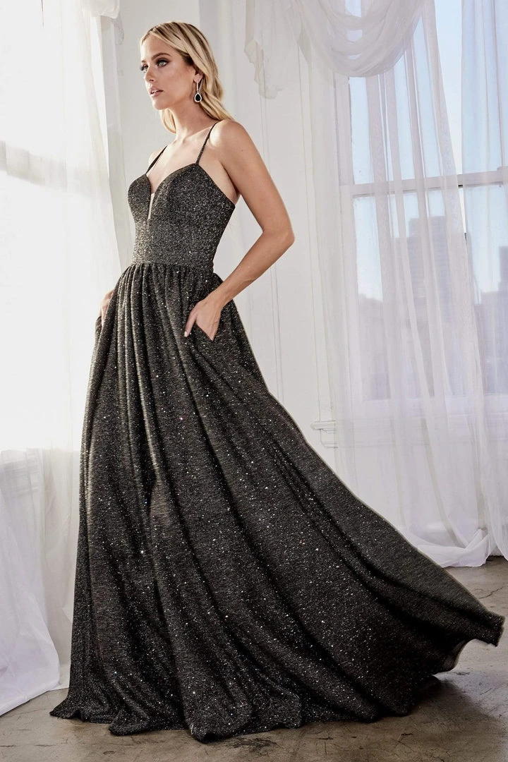 Cinderella Divine - J796 Glitter Knit Sleeveless Corset Back Ballgown 6 Cinderella Divine - J796 Glitter Knit Sleeveless Corset Back Ballgown