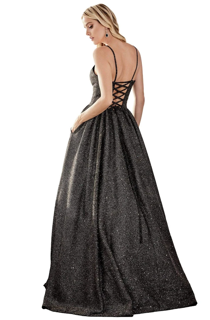 Cinderella Divine - J796 Glitter Knit Sleeveless Corset Back Ballgown 4 Cinderella Divine - J796 Glitter Knit Sleeveless Corset Back Ballgown