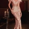 Cinderella Divine J824 - Feathered Trumpet Gown