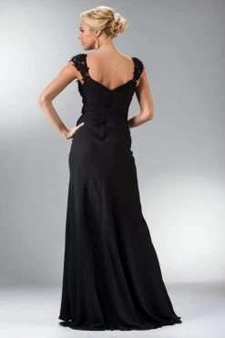 Cinderella Divine - JC909 Beaded Lace Chiffon Sheath Dress