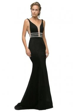 Cinderella Divine - UK022 Illusion Sleeveless Bodice Mermaid Gown