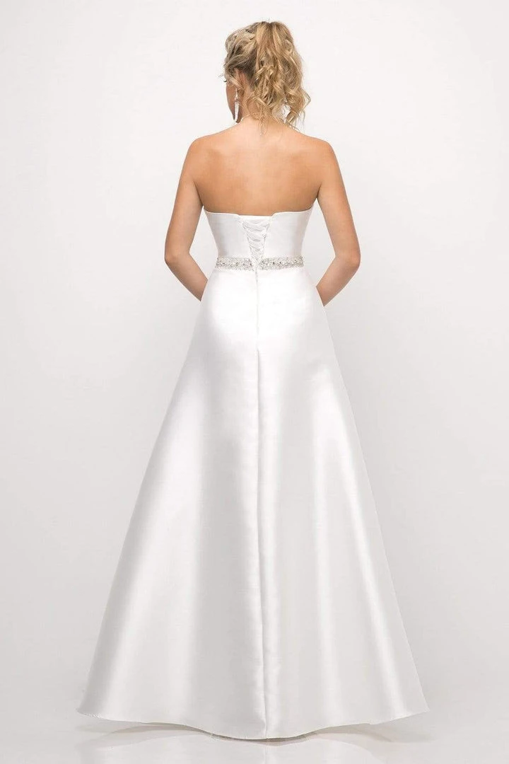 Cinderella Divine - UT253 Strapless Mikado Crystal Beaded Belt Gown 4 Cinderella Divine - UT253 Strapless Mikado Crystal Beaded Belt Gown