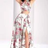 Long Dresses Clarisse - 3002 Two Piece Printed Mikado Dress 1 Long Dresses Clarisse - 3002 Two Piece Printed Mikado Dress