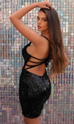 Clarisse 30249 - Sleeveless V-Neck Cocktail Dress