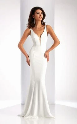 Clarisse - 3153 Stretch Satin Sheath Dress