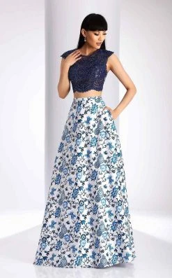 Party Dresses Clarisse - 3217 Two Piece Beaded Lace And Print Dress