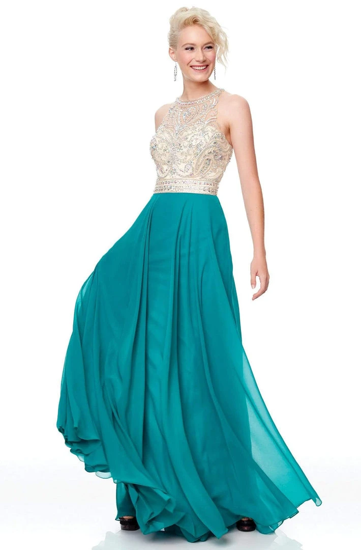 Clarisse - 3465 Jewel Ornate Illusion Halter Gown 6 Clarisse - 3465 Jewel Ornate Illusion Halter Gown