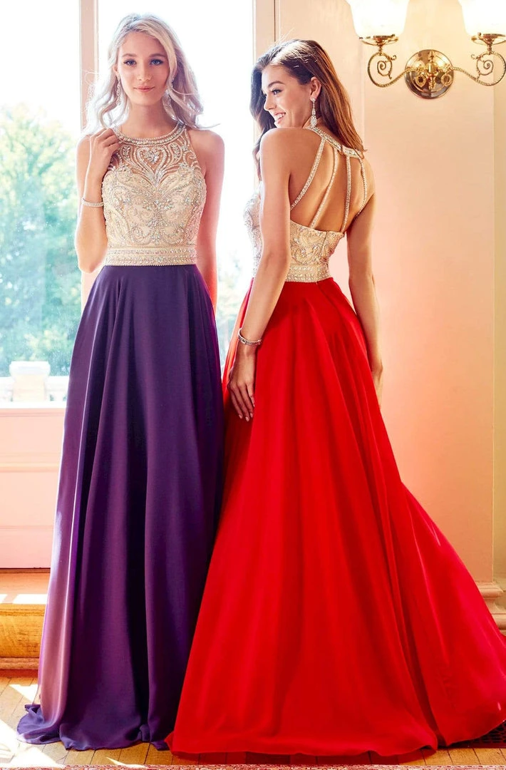 Clarisse - 3465 Jewel Ornate Illusion Halter Gown 4 Clarisse - 3465 Jewel Ornate Illusion Halter Gown