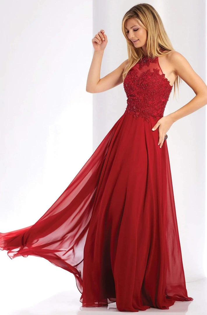 Clarisse - 3528 Jeweled Lace Applique Halter Gown 4 Clarisse - 3528 Jeweled Lace Applique Halter Gown