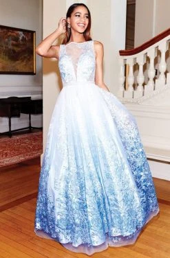 Clarisse - 3701 Embroidered Bateau A-line Dress