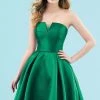 Clarisse - 3917 Strapless V Neck Glossy Mikado Cocktail Dress