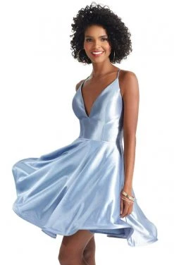 Clarisse - 3931 Lace Up Back A-Line Dress