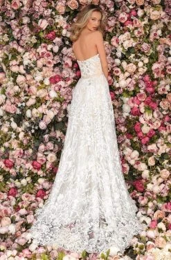 Clarisse - 5102 Strapless Lace Sweetheart Dress With Overskirt