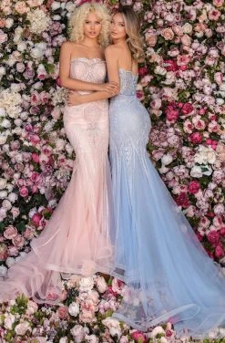 Clarisse - 5119 Scallop-Trimmed Strapless Embroidered Gown 7 Clarisse - 5119 Scallop-Trimmed Strapless Embroidered Gown