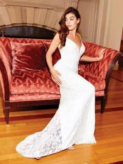 Clarisse - 600141 Beaded Lace Deep V-neck Sheath Dress 9 Clarisse - 600141 Beaded Lace Deep V-neck Sheath Dress