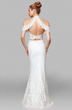 Clarisse - 600153 Two Piece Lace Trumpet Dress With Open Back
