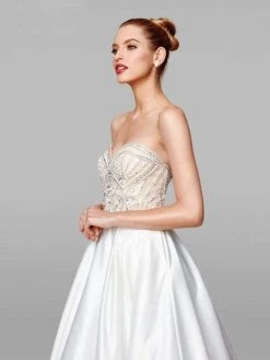 Clarisse - 600157 Beaded Sweetheart Satin A-line Gown