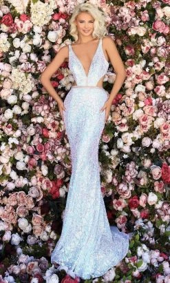 Clarisse - 800229 Sequined Trumpet Evening Gown