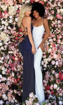 Clarisse - 800255 Spaghetti Strap Open Back Sheath Long Dress