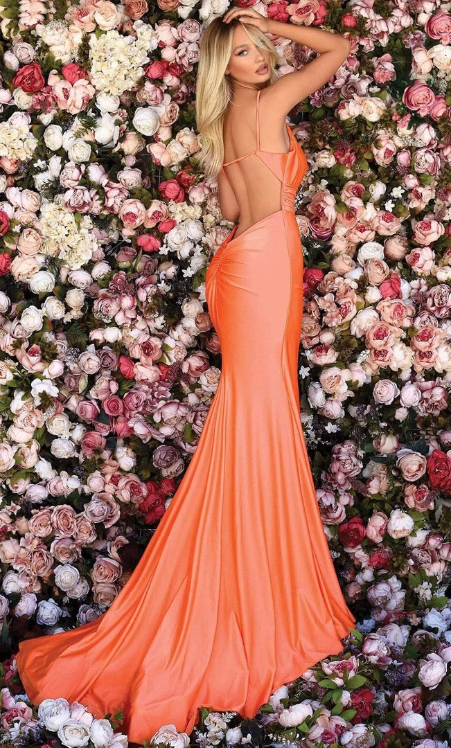 Clarisse - 800261 Low Cut Open Back Sleeveless V-Neck Mermaid Gown 4 Clarisse - 800261 Low Cut Open Back Sleeveless V-Neck Mermaid Gown