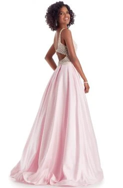 Clarisse - 8055 Beaded Deep V-neck Pleated Ballgown
