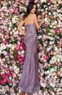 Clarisse - 8074 Sleeveless Sweetheart Glitter Dress With High Slit 5 Clarisse - 8074 Sleeveless Sweetheart Glitter Dress With High Slit