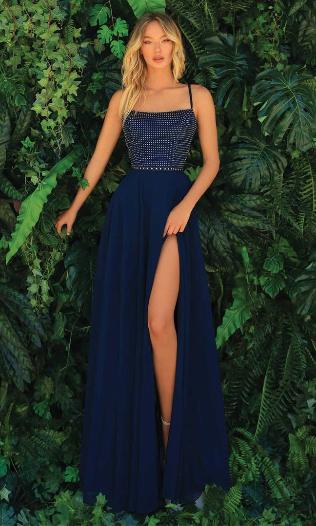 Clarisse - 810123 Beaded Bodice Gown With Slit 3 Clarisse - 810123 Beaded Bodice Gown With Slit