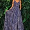 Clarisse - 810168 Striped V-Neck Ballgown 1 Clarisse - 810168 Striped V-Neck Ballgown