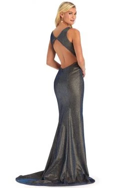 Clarisse - 8110 V-Neck Racer Back Novelty Glitter Sheath Dress