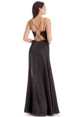 Clarisse - 8143 Pleated Surplice Bodice High Slit Gown