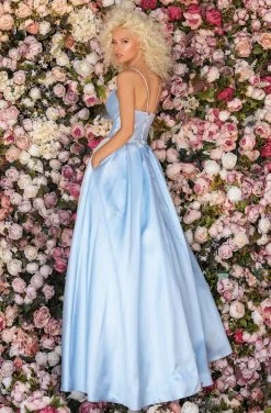 Clarisse - 8199 Mikado Plunging V-Neck Ballgown