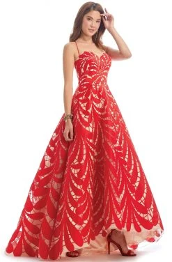 Clarisse - 8227 Sweetheart Bodice Laser Cut High Low Gown