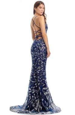 Clarisse - 8240 Sexy V-Neck Geometric Sheath Dress