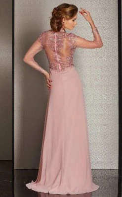 Clarisse - M6212 Embroidered Illusion Long Sleeve Gown 13 Clarisse - M6212 Embroidered Illusion Long Sleeve Gown