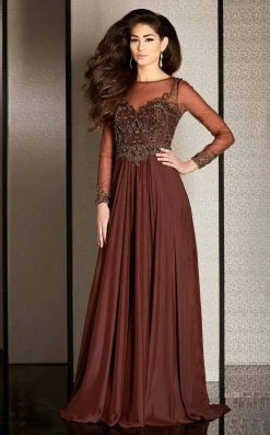 Clarisse - M6215 Bedazzled Sheer Bateau Dress 8 Clarisse - M6215 Bedazzled Sheer Bateau Dress