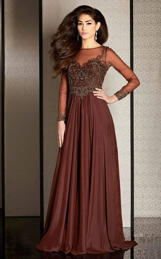 Clarisse - M6215 Bedazzled Sheer Bateau Dress 5 Clarisse - M6215 Bedazzled Sheer Bateau Dress