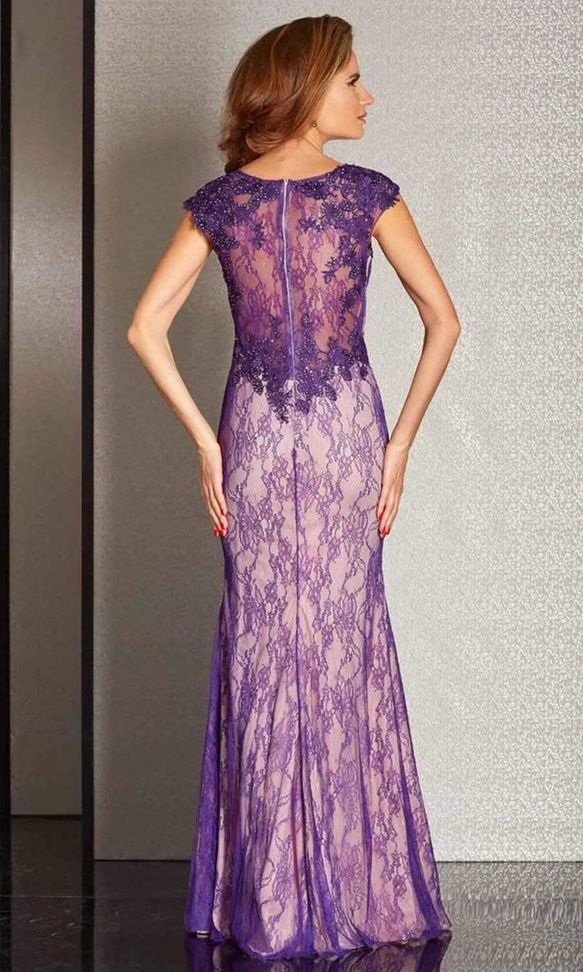 Clarisse - M6236 Sheer Lace Applique Evening Gown 4 Clarisse - M6236 Sheer Lace Applique Evening Gown