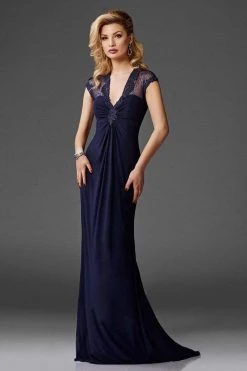 Clarisse - M6412 Embellished V Neck Evening Gown